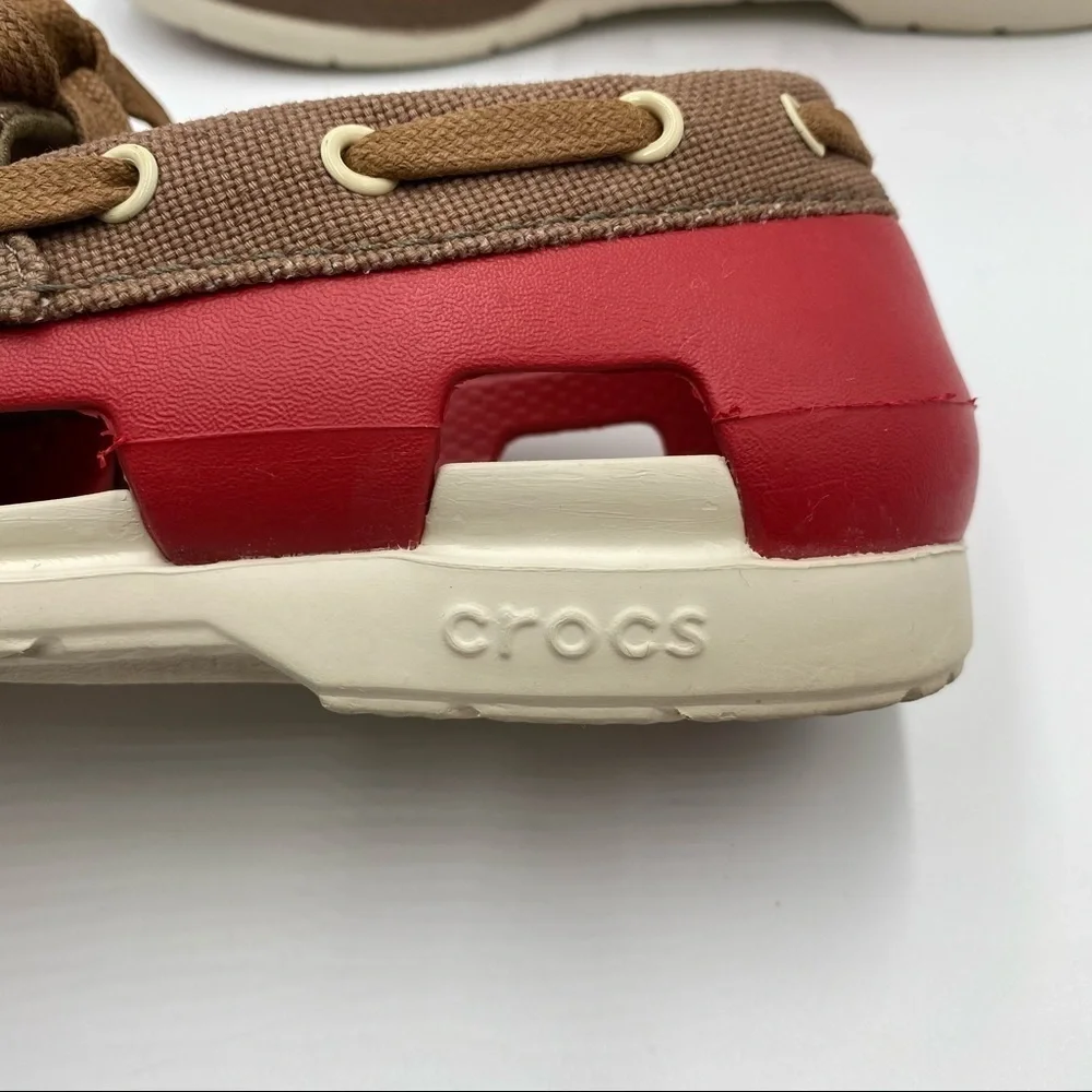 Crocs Men's Beach Line Lace Up Boat Shoes Size 8